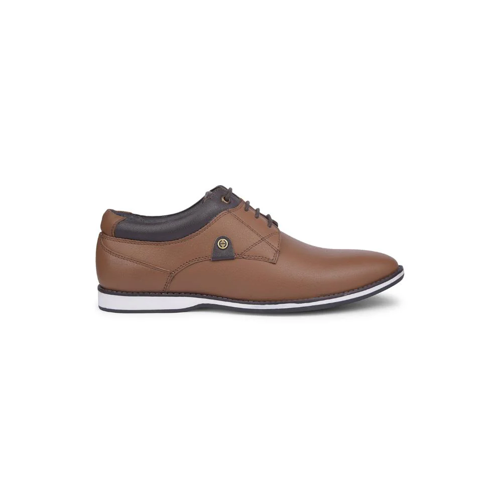 Healers Lacing Tan Formal Shoes For Men OSL-61 By Liberty - Image 2