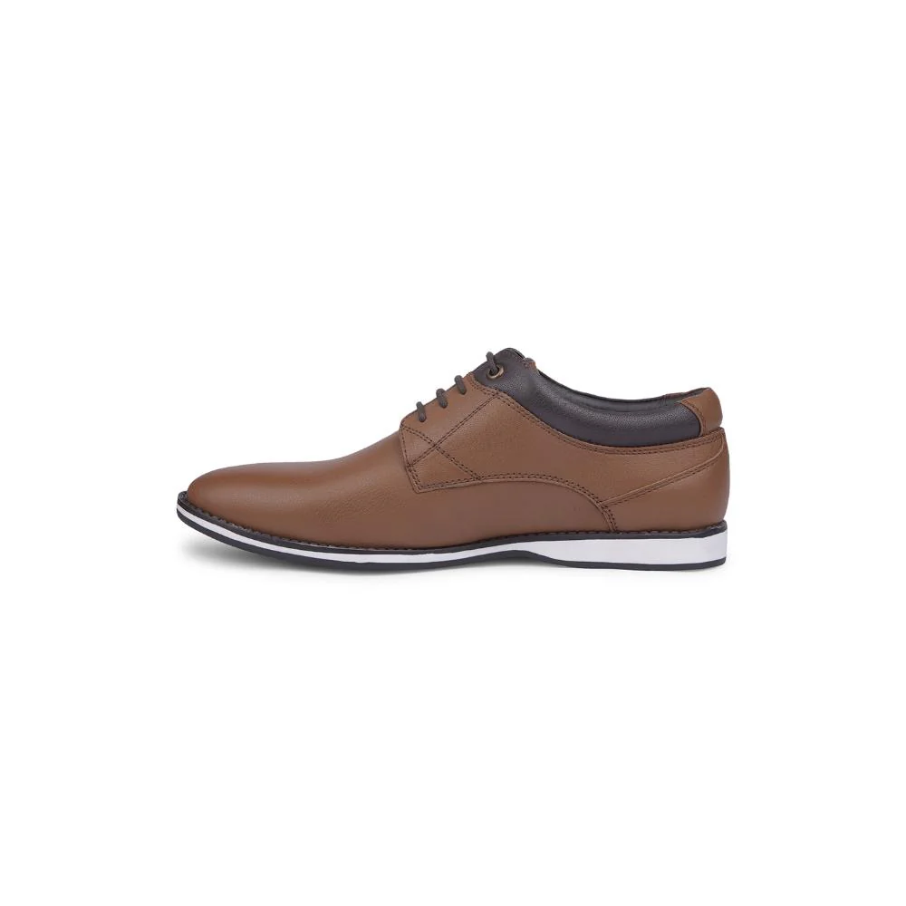 Healers Lacing Tan Formal Shoes For Men OSL-61 By Liberty - Image 3