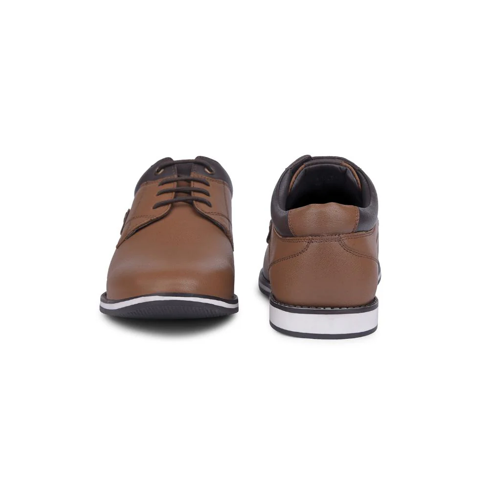 Healers Lacing Tan Formal Shoes For Men OSL-61 By Liberty - Image 5