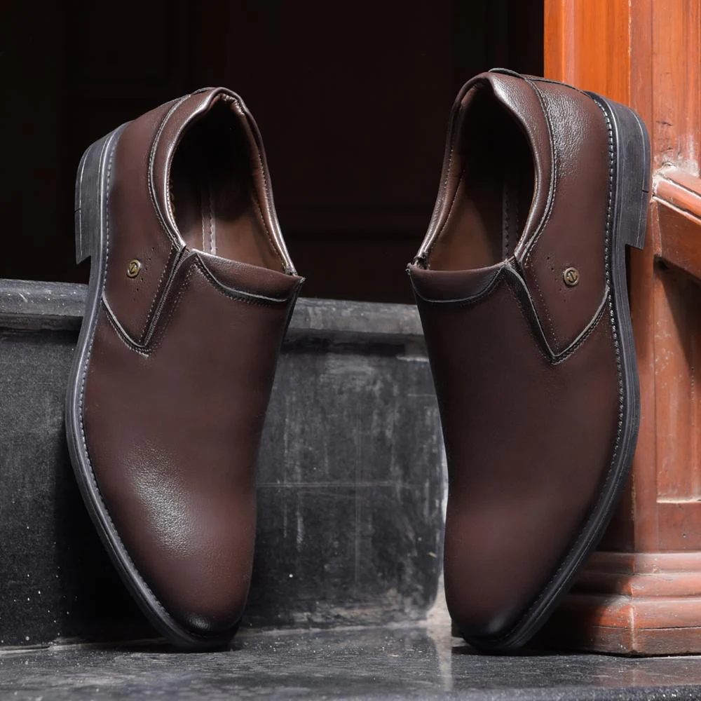 Healers By Liberty Mens SAGAR-17 Brown Formal Non Lacing Shoes - Image 4