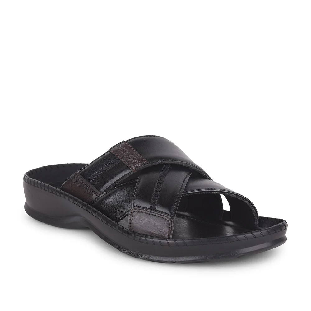 Healers Black Casual Slippers For Men STARC-2E By Liberty