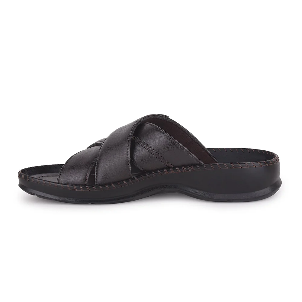Healers Brown Casual Slippers For Men STARC-2E By Liberty - Image 3