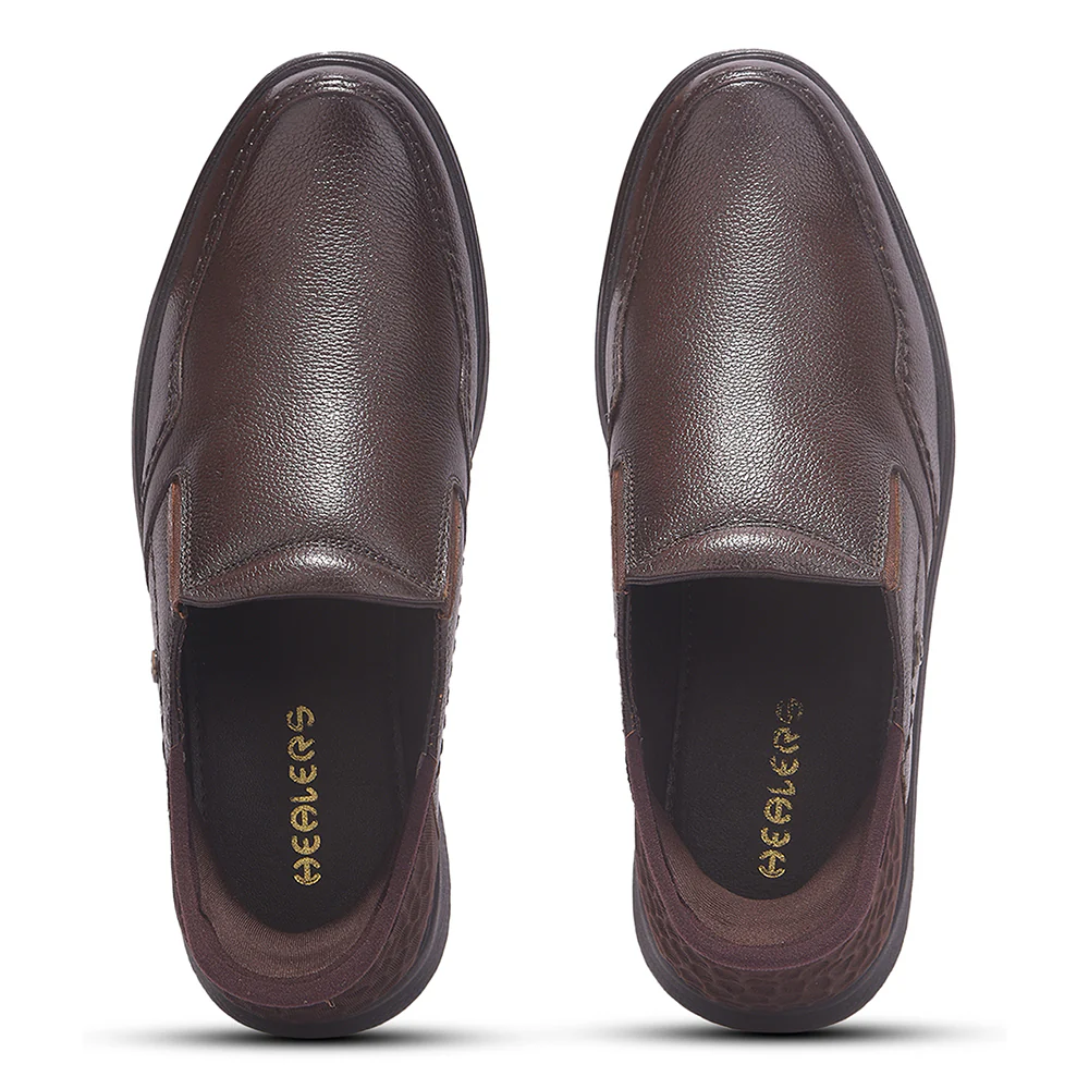 Healers By Liberty Mens UVI-25 Brown Formal Non Lacing Shoes - Image 8