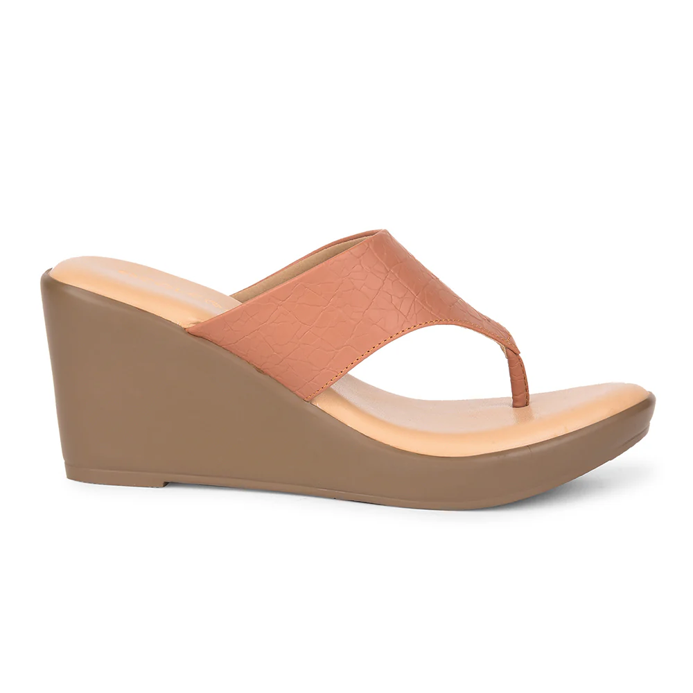 Healers By Liberty ST-28 Wedges Heels Sandal For Women - Tan - Image 2