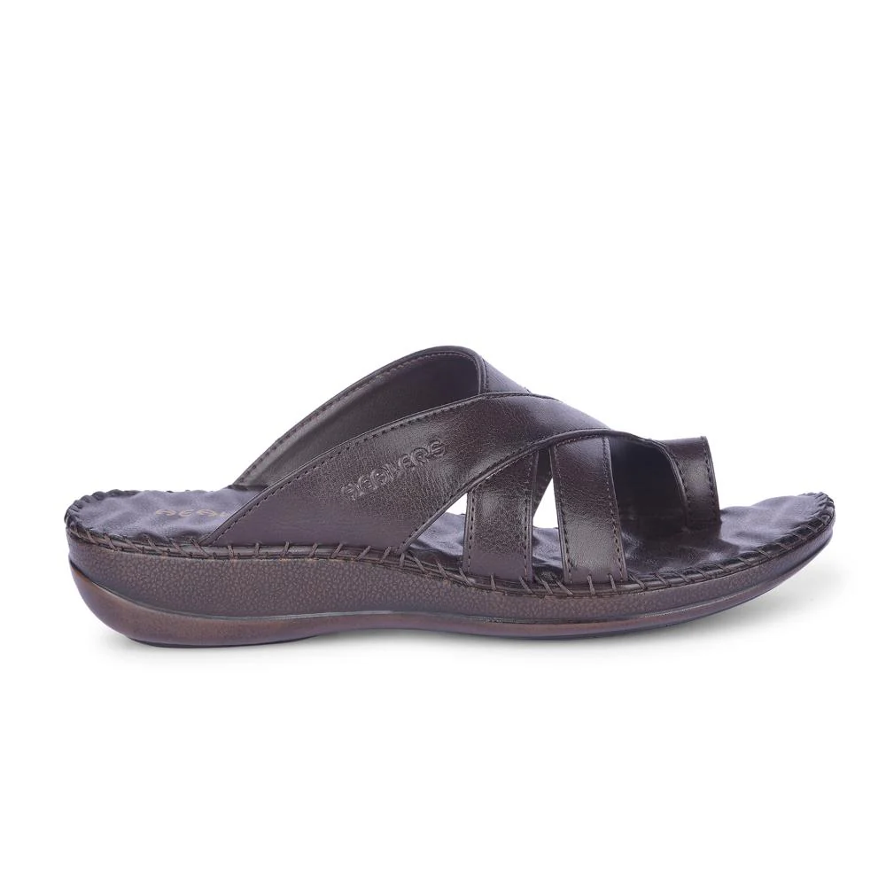 Healers Casual Brown Toe Ring Slippers For Women DELMA-1E By Liberty - Image 2