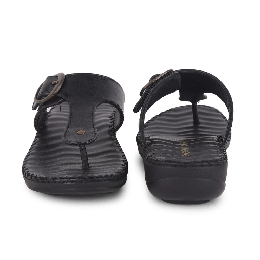 Healers Casual Black Slippers For Women DELMA-3E By Liberty - Image 5