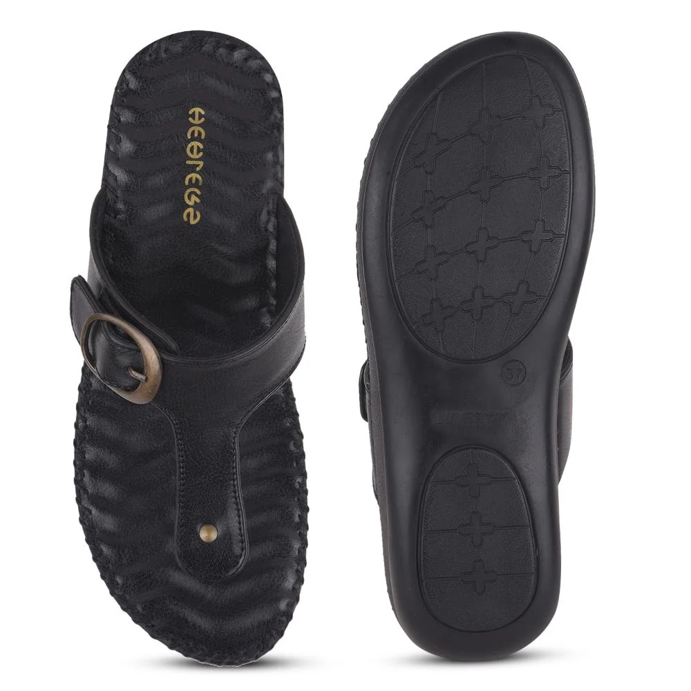 Healers Casual Black Slippers For Women DELMA-3E By Liberty - Image 6