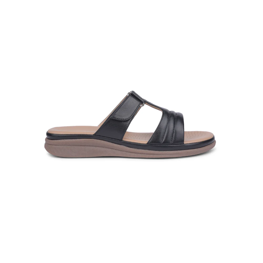 Healers Black Casual Slippers For Women JD-36 By Liberty - Image 2