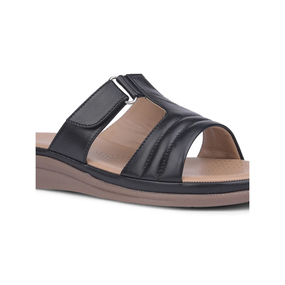 Healers Black Casual Slippers For Women JD-36 By Liberty - Image 5