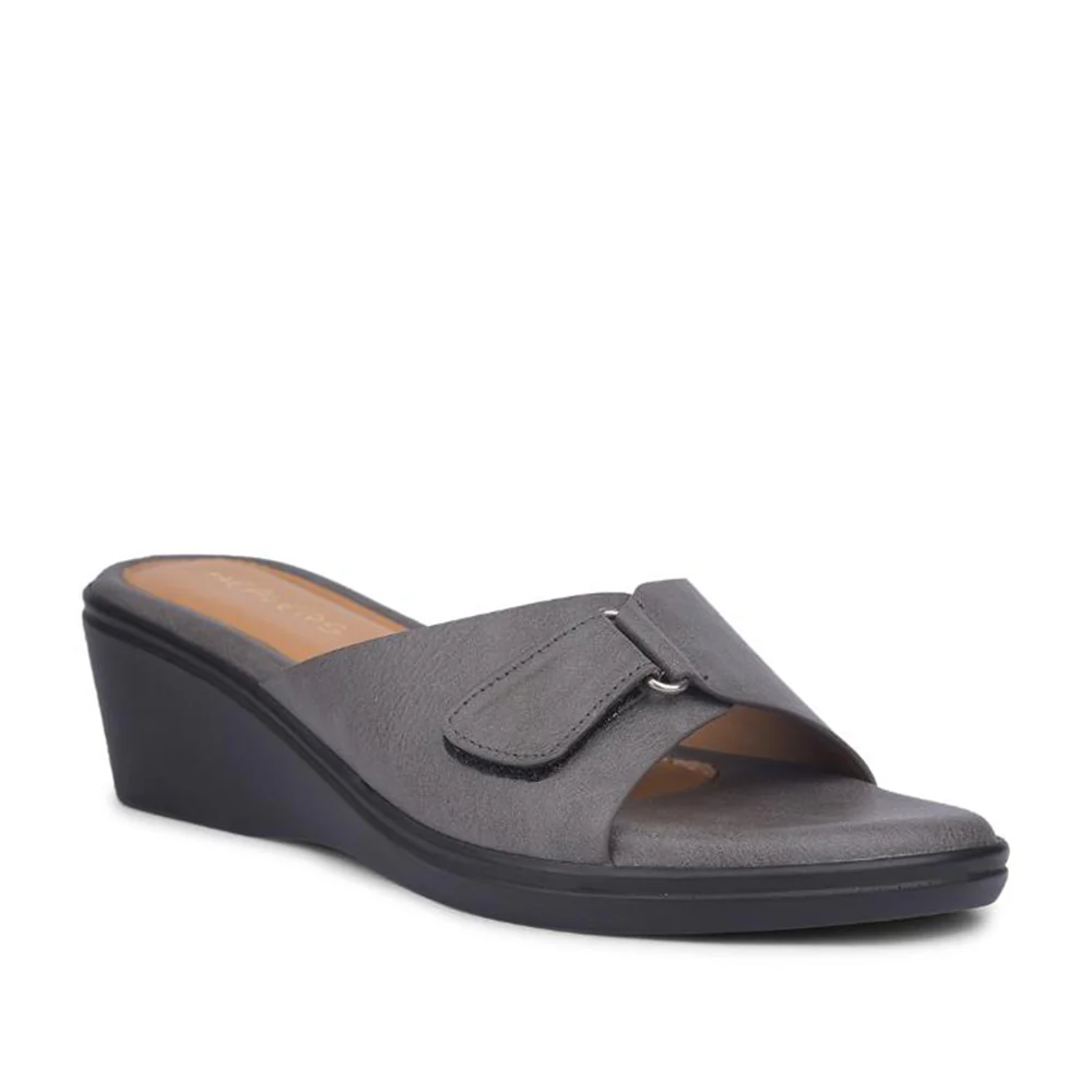 Healers By Liberty Women LDF-21 D. Grey Wedges Casual Slippers