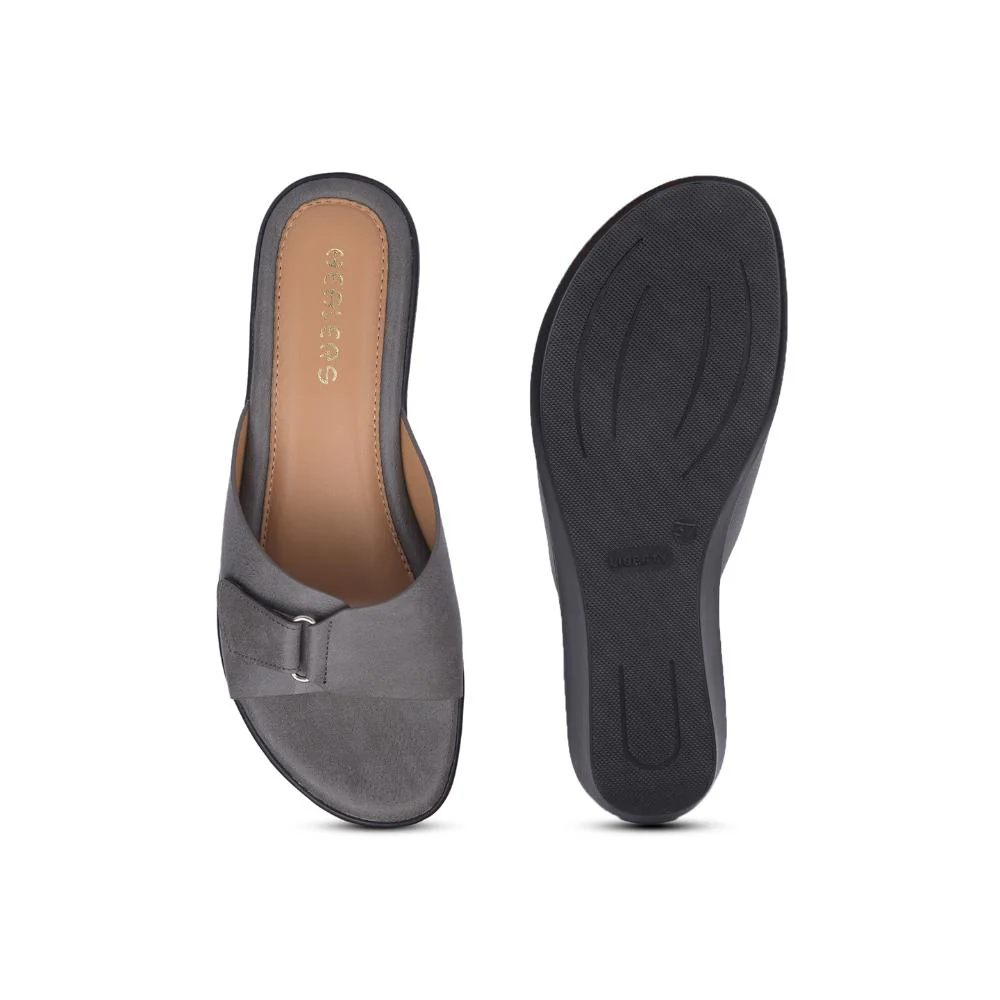 Healers By Liberty Women LDF-21 D. Grey Wedges Casual Slippers - Image 6