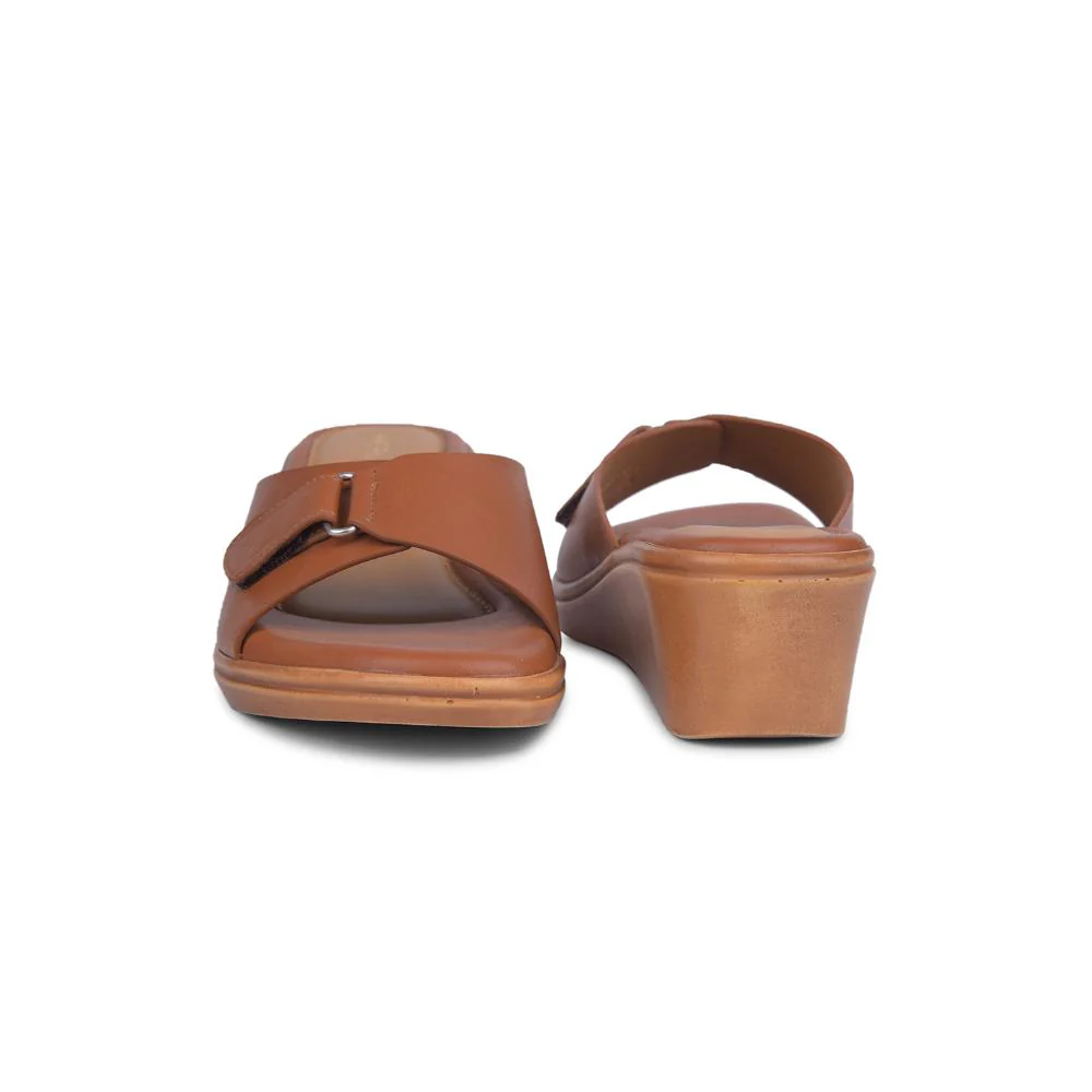 Healers By Liberty Women LDF-21 Tan Wedges Casual Slippers - Image 5
