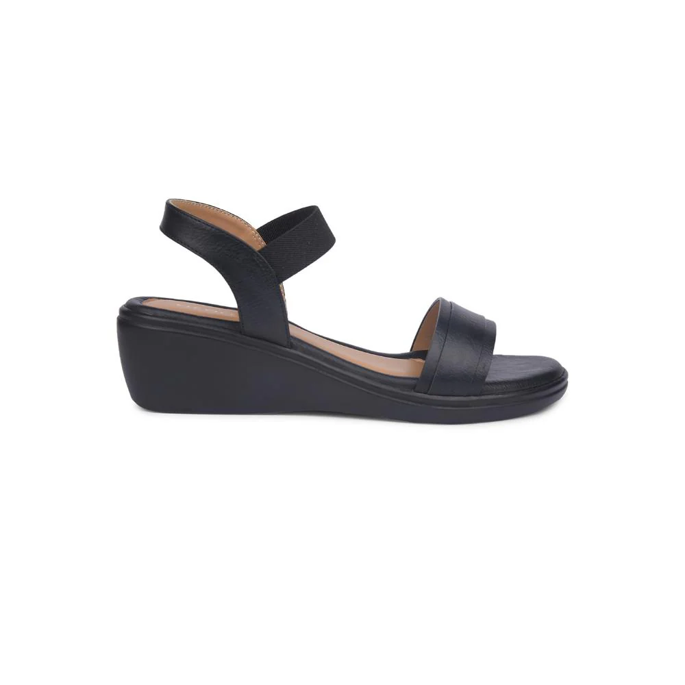 Healers By Liberty Women LDF-22 Black Casual Wedges Heel Sandal - Image 2