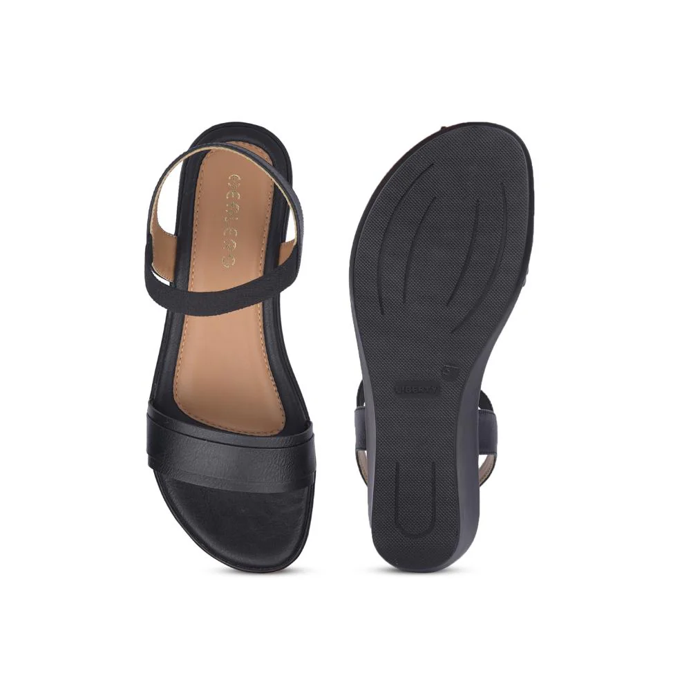 Healers By Liberty Women LDF-22 Black Casual Wedges Heel Sandal - Image 6