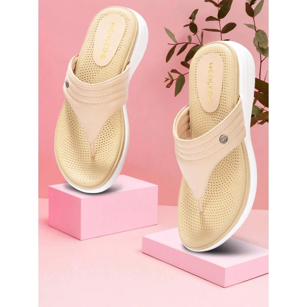 Healers By Liberty Women SFL-1 Cream Casual Slipper - Image 4