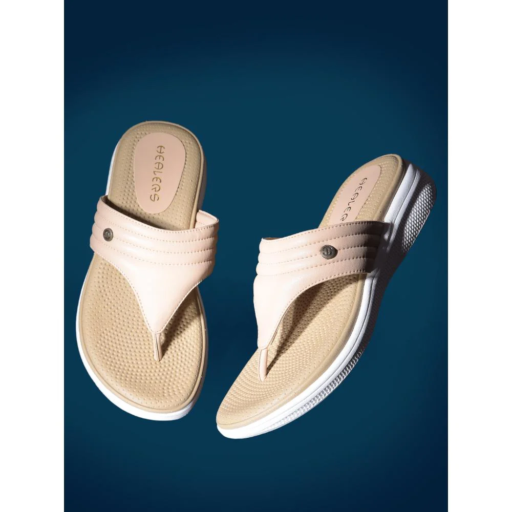 Healers By Liberty Women SFL-1 Cream Casual Slipper - Image 5
