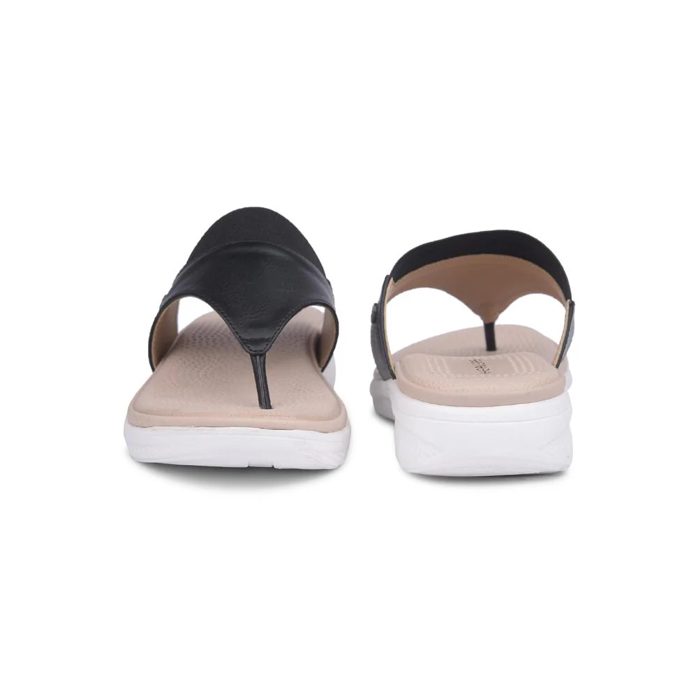 Healers Casual Black Slipper For Women SFL-14 By Liberty - Image 5
