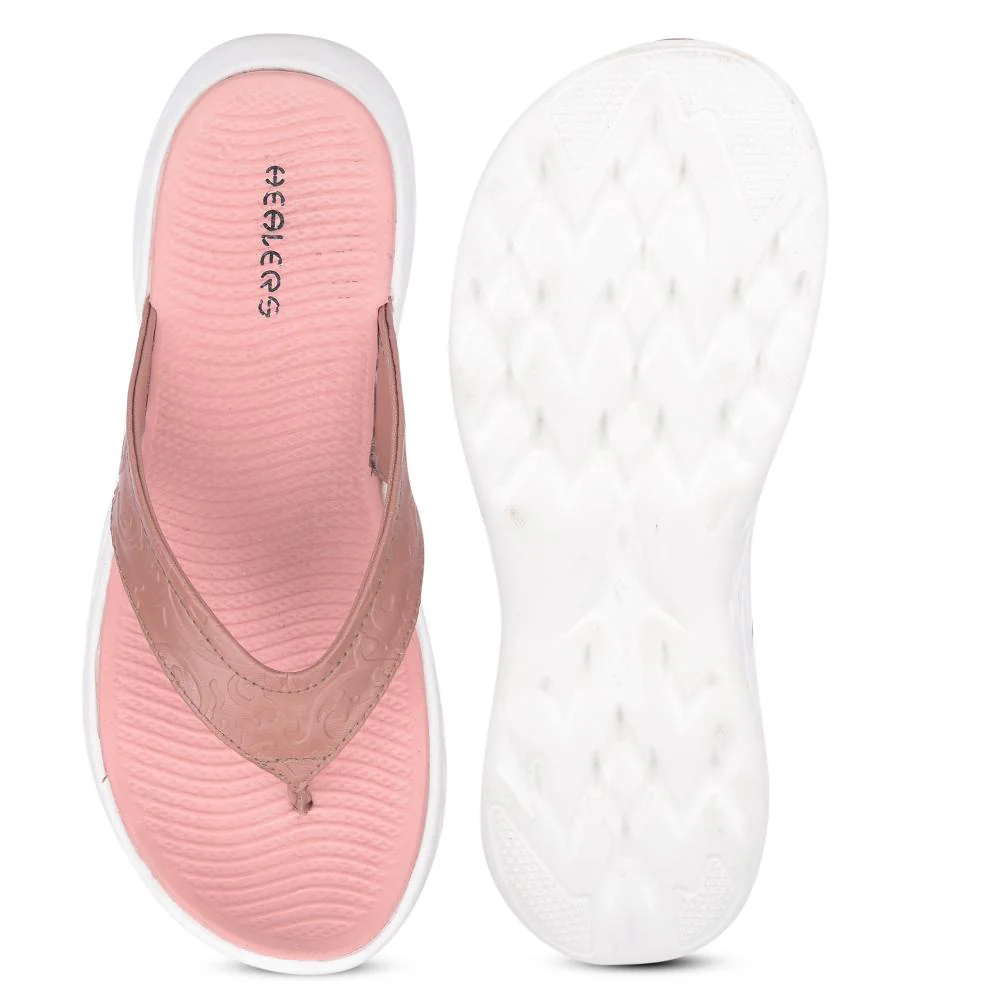 Healers Casual Peach Slipper For Women SOFIA-1E By Liberty - Image 5