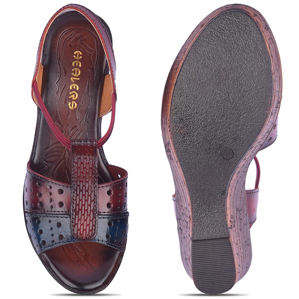 Healers By Liberty Women TLO-54 Cherry Wedges Fashion Wedges Heel Sandal - Image 6