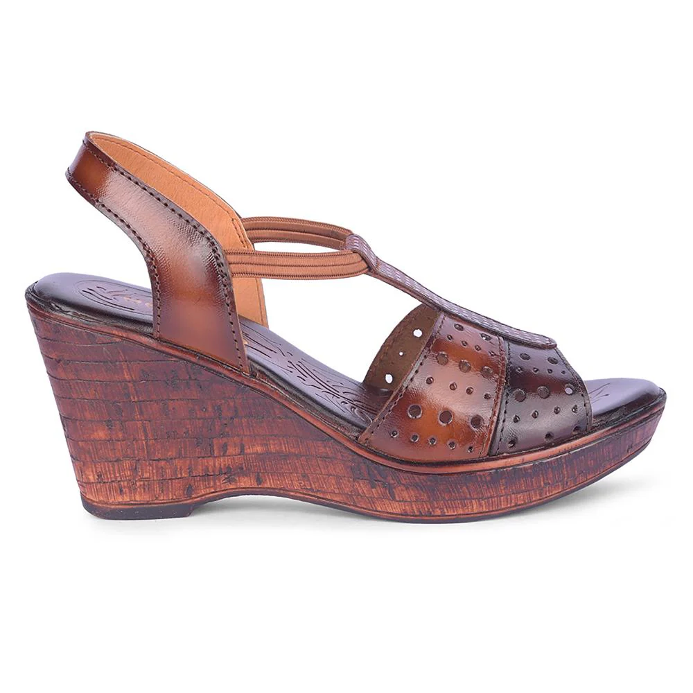 Healers By Liberty Women TLO-54 Tan Wedges Fashion Wedges Heel Sandal - Image 2