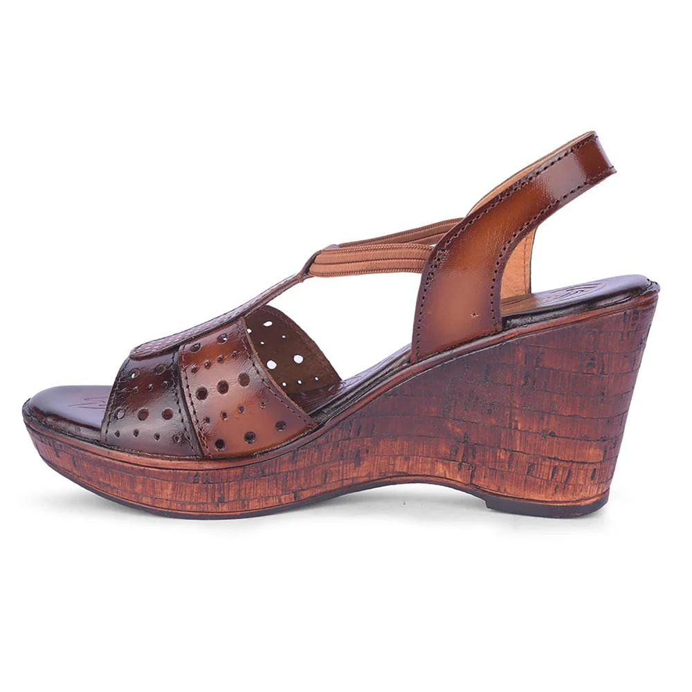 Healers By Liberty Women TLO-54 Tan Wedges Fashion Wedges Heel Sandal - Image 3