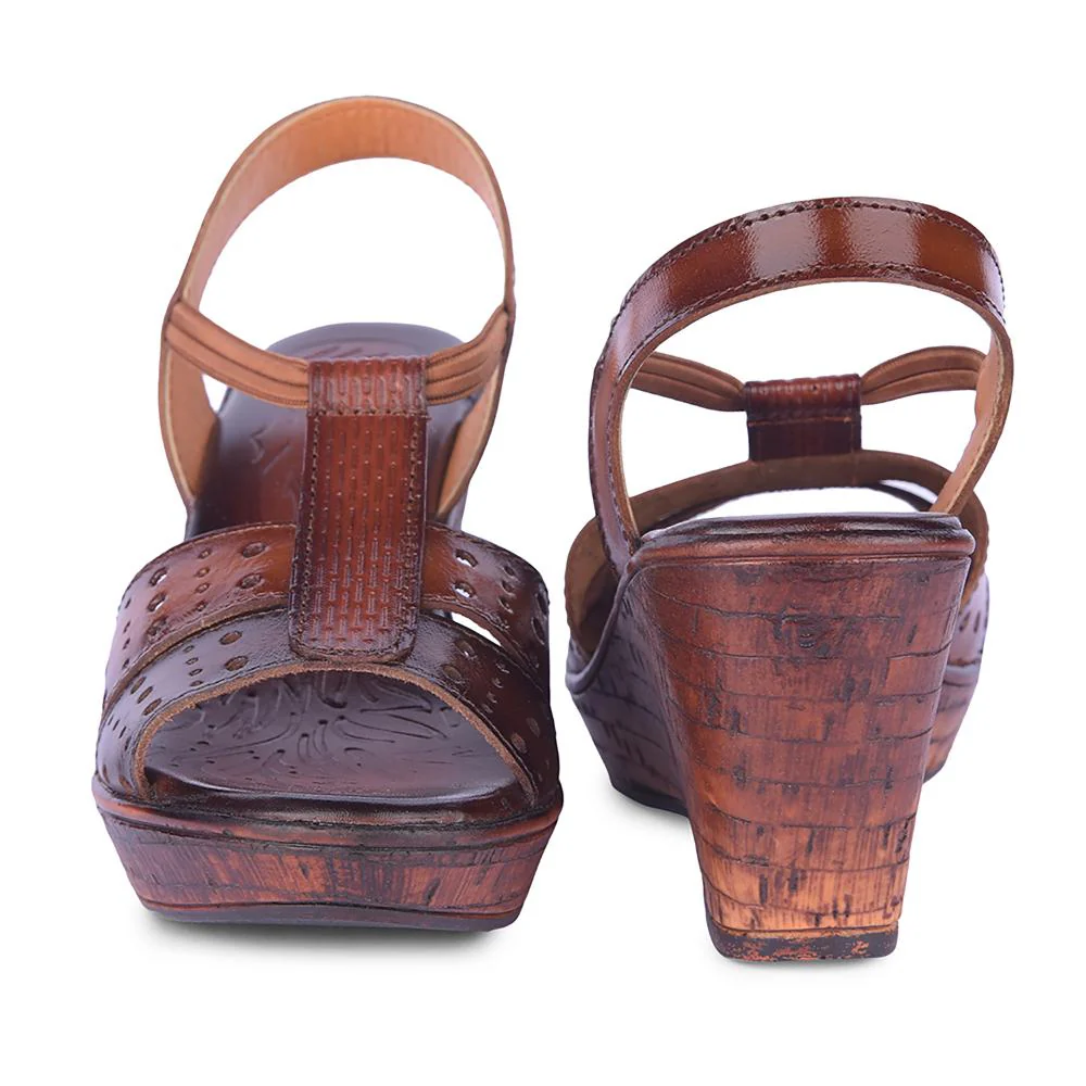 Healers By Liberty Women TLO-54 Tan Wedges Fashion Wedges Heel Sandal - Image 5