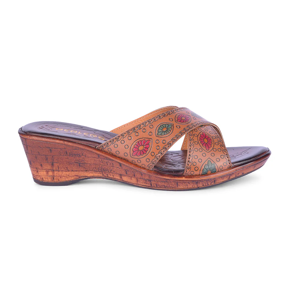 Healers By Liberty Women TLO-60 Tan Fashion Slippers - Image 2