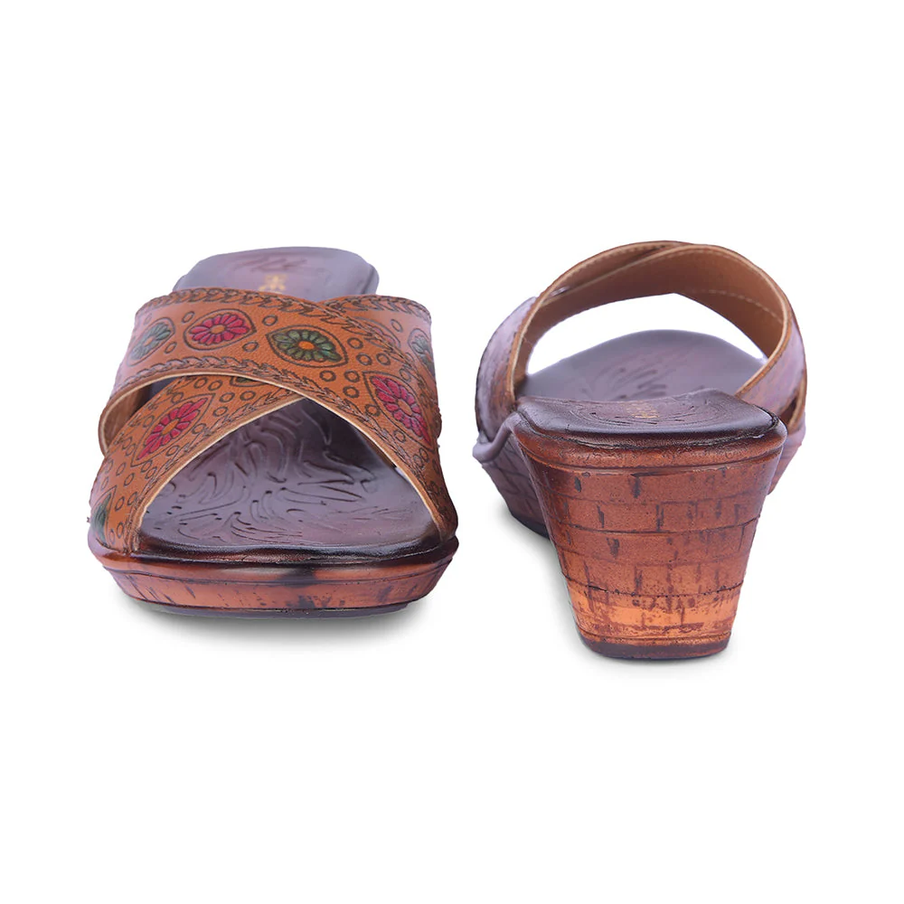 Healers By Liberty Women TLO-60 Tan Fashion Slippers - Image 5