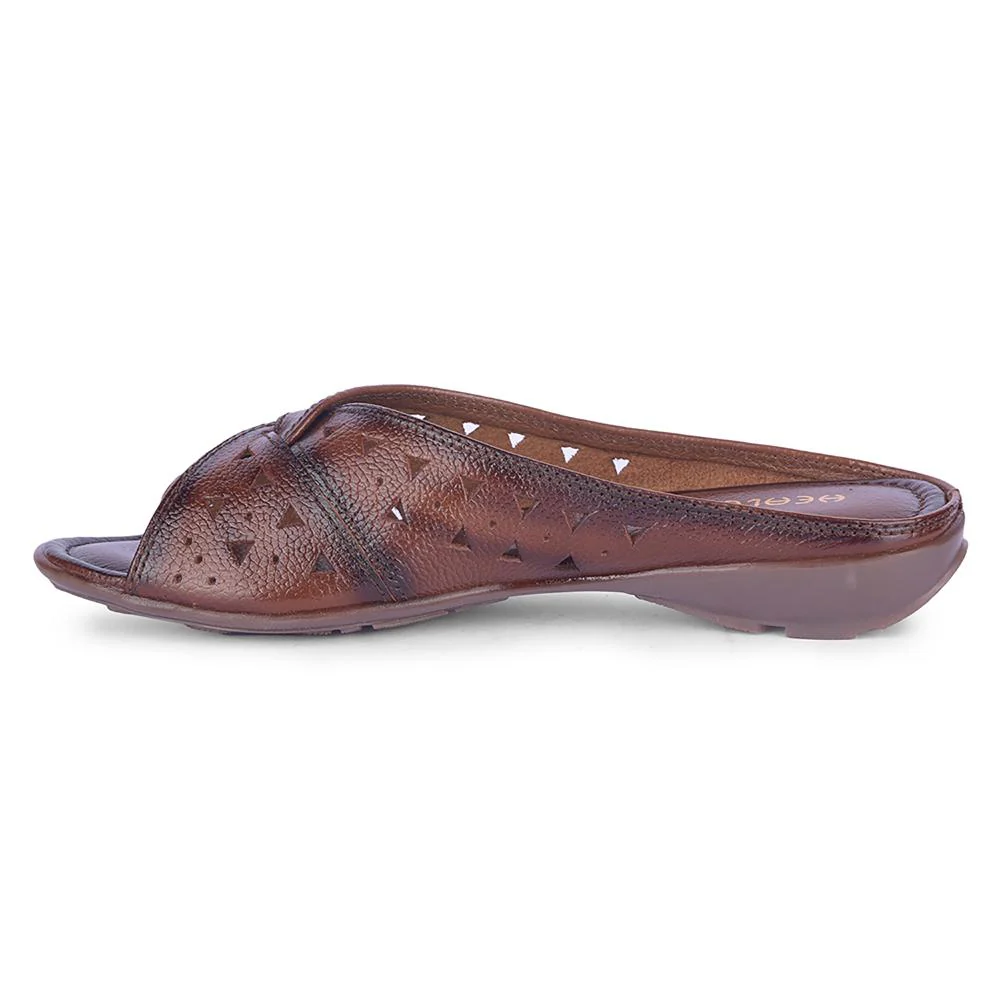 Healers Casual Tan Slippers For Women TLO-62 By Liberty - Image 3