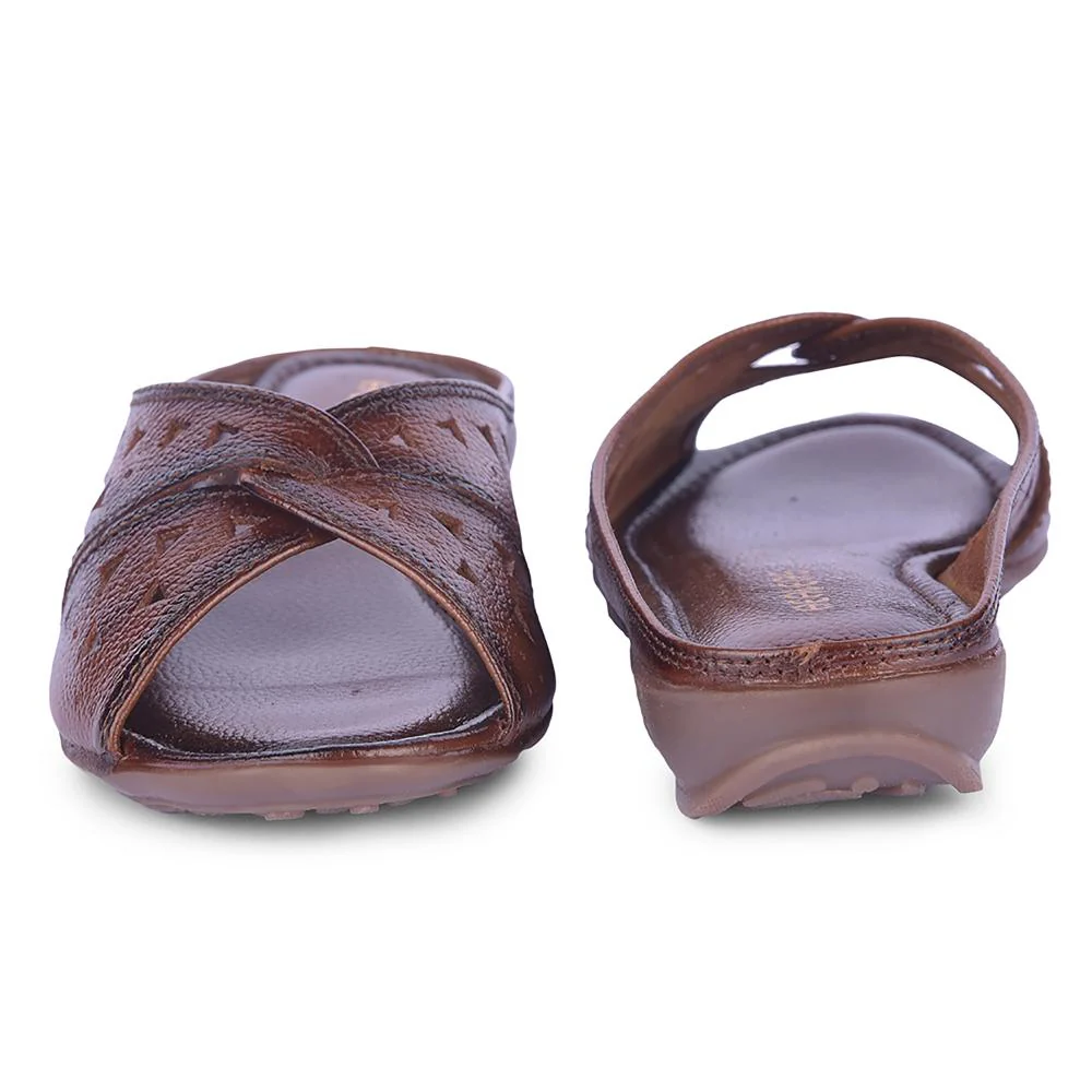 Healers Casual Tan Slippers For Women TLO-62 By Liberty - Image 5