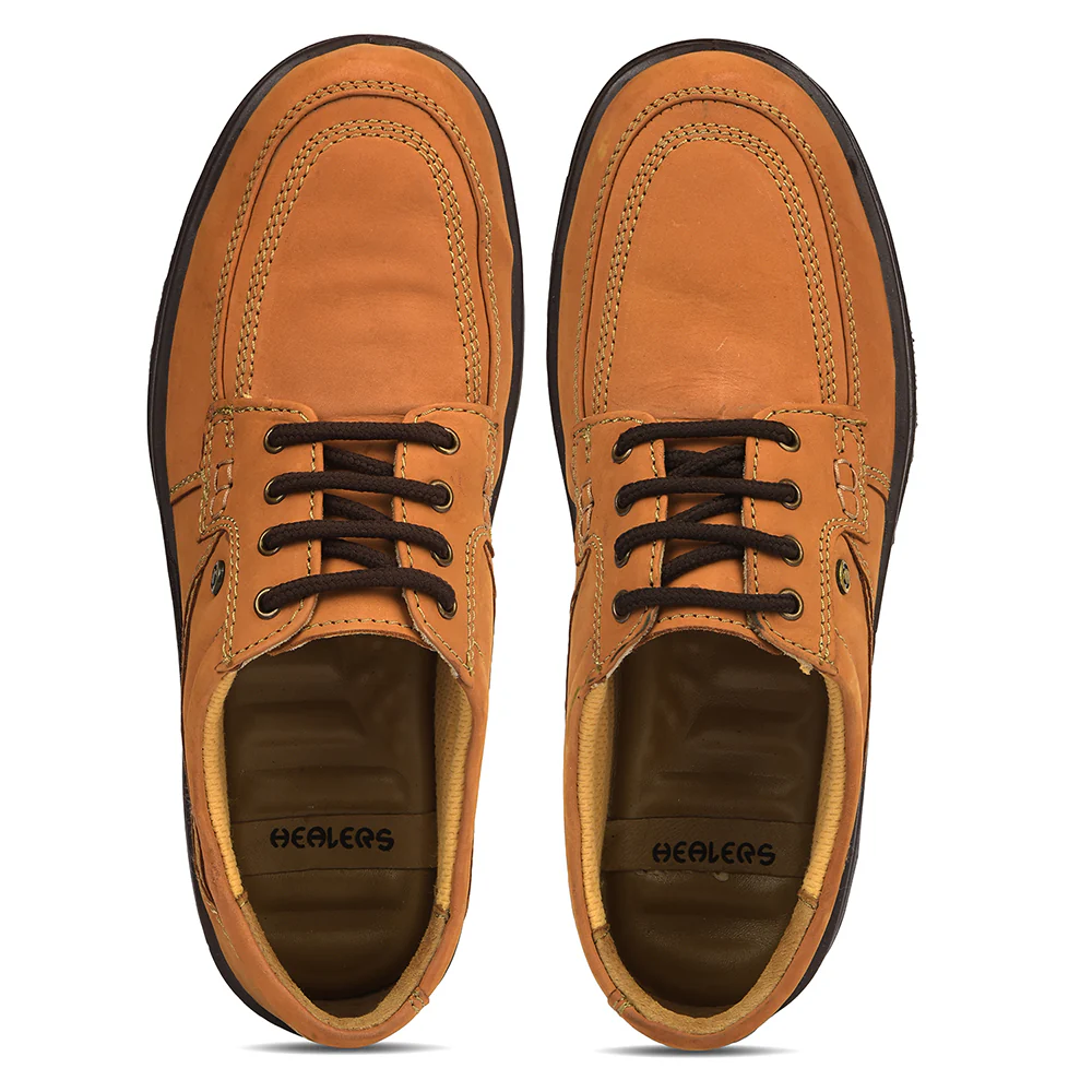 Healers Camel Formal Lacing Derby Shoes For Men 719053AN By Liberty - Image 8
