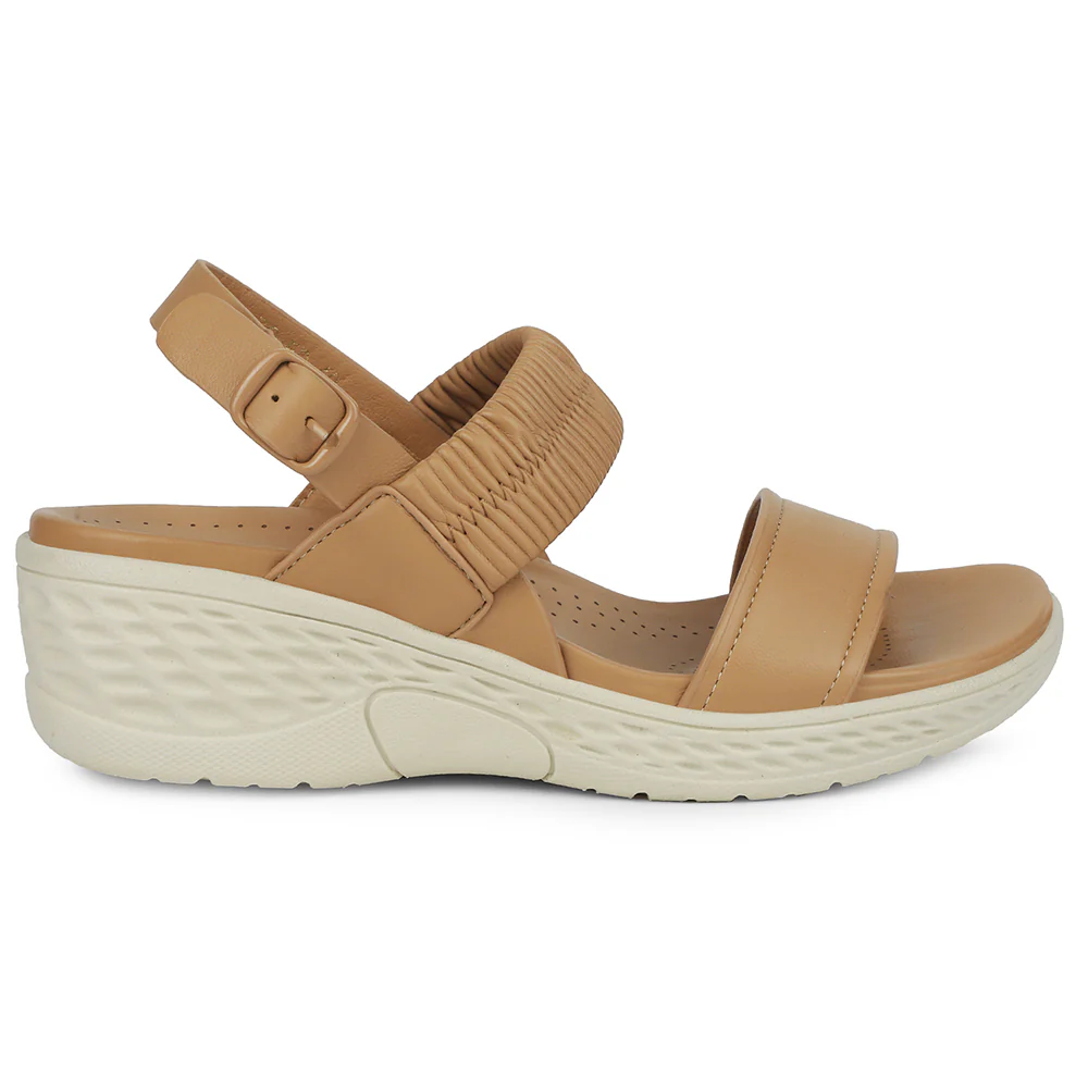 Healers Camel Wedge Heel Sandal For Women ZQ-FD-49 By Liberty - Image 2
