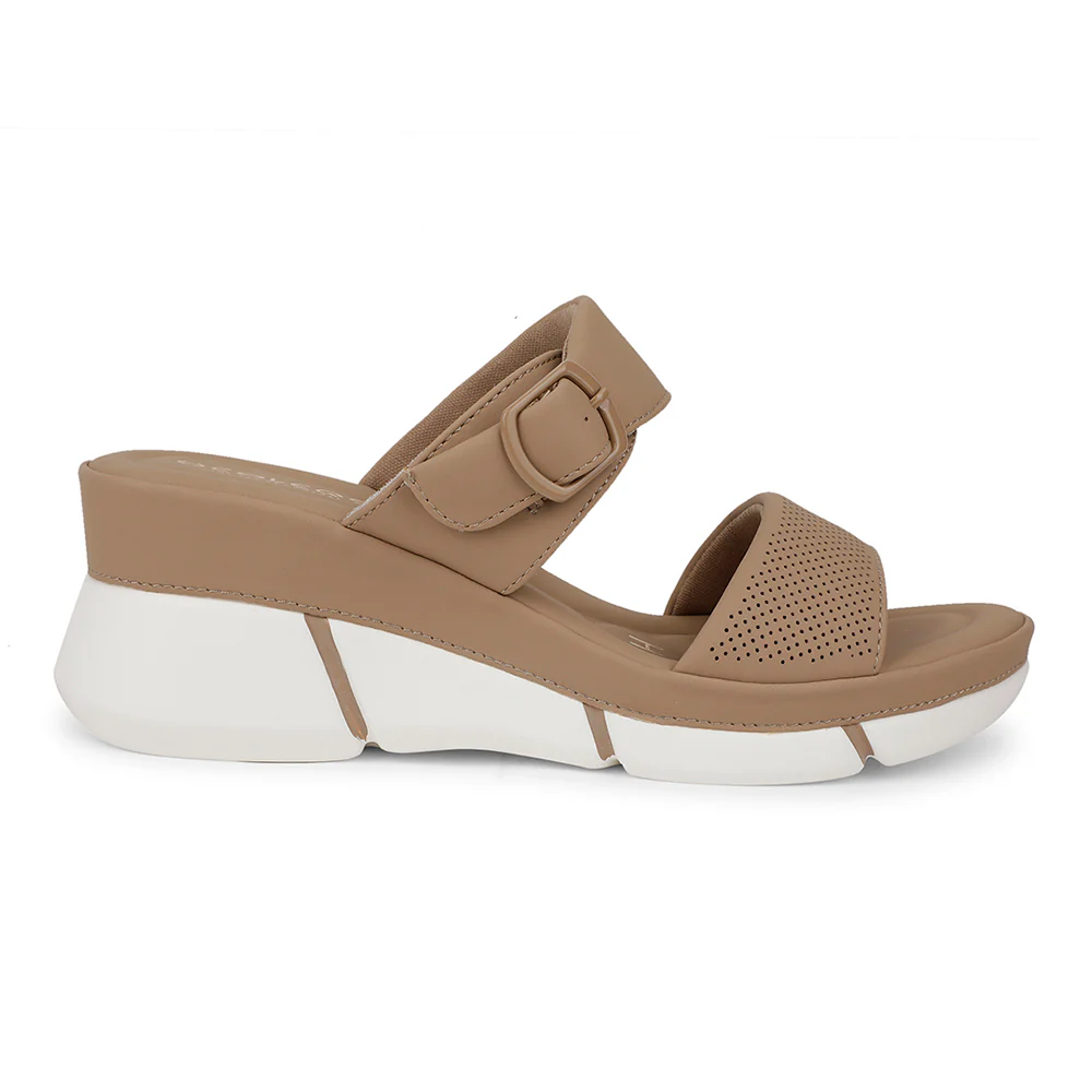 Healers Casual Beige Slipper For Women ZQ-RN-L69 By Liberty - Image 2