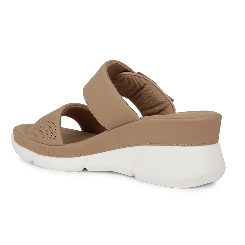 Healers Casual Beige Slipper For Women ZQ-RN-L69 By Liberty - Image 4