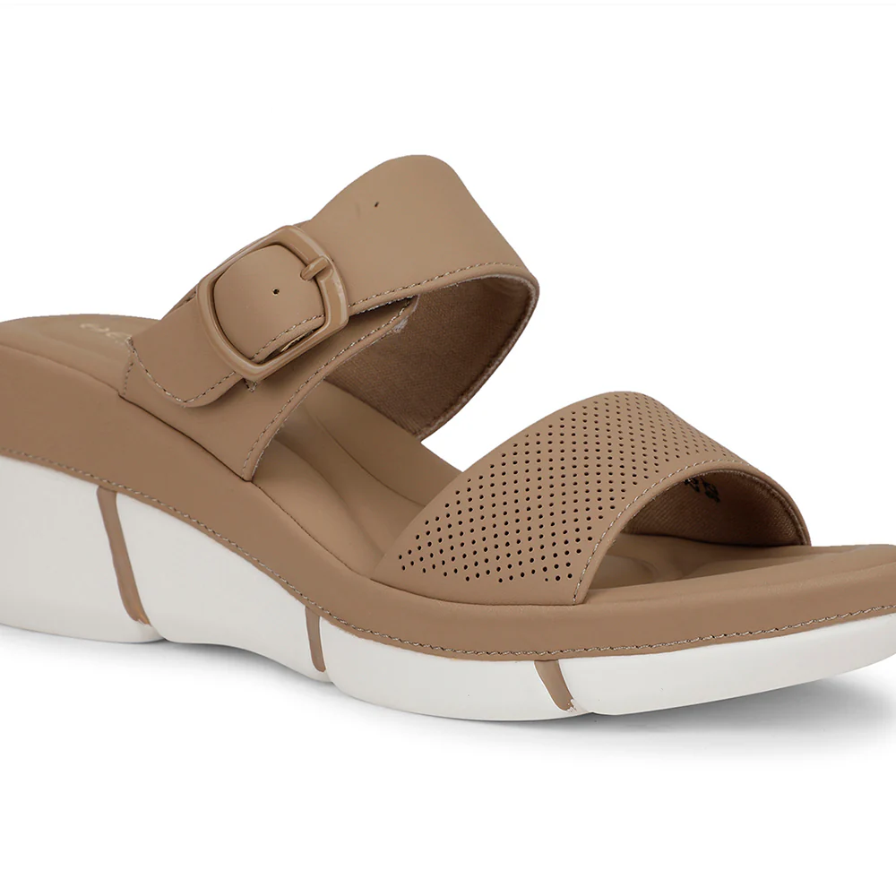 Healers Casual Beige Slipper For Women ZQ-RN-L69 By Liberty - Image 5