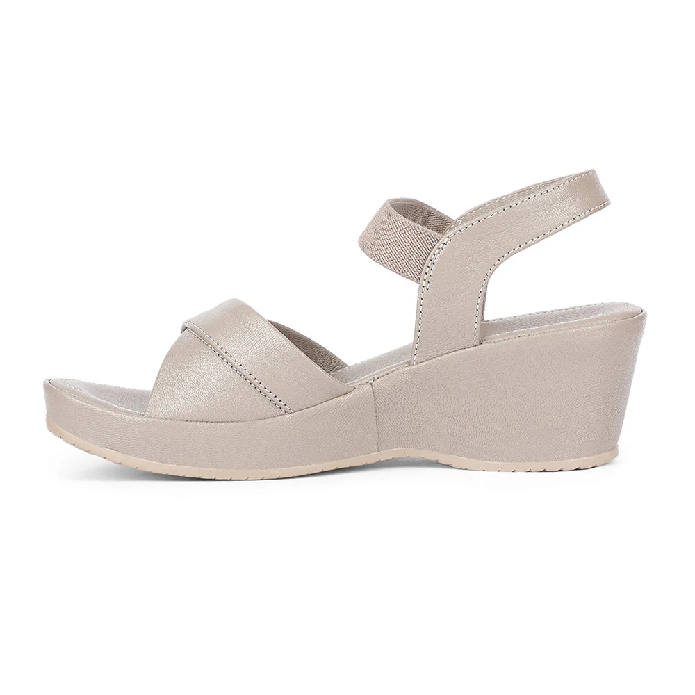 Healers Casual Beige Wedges Heel Sandal For Women J332-39 By Liberty - Image 3