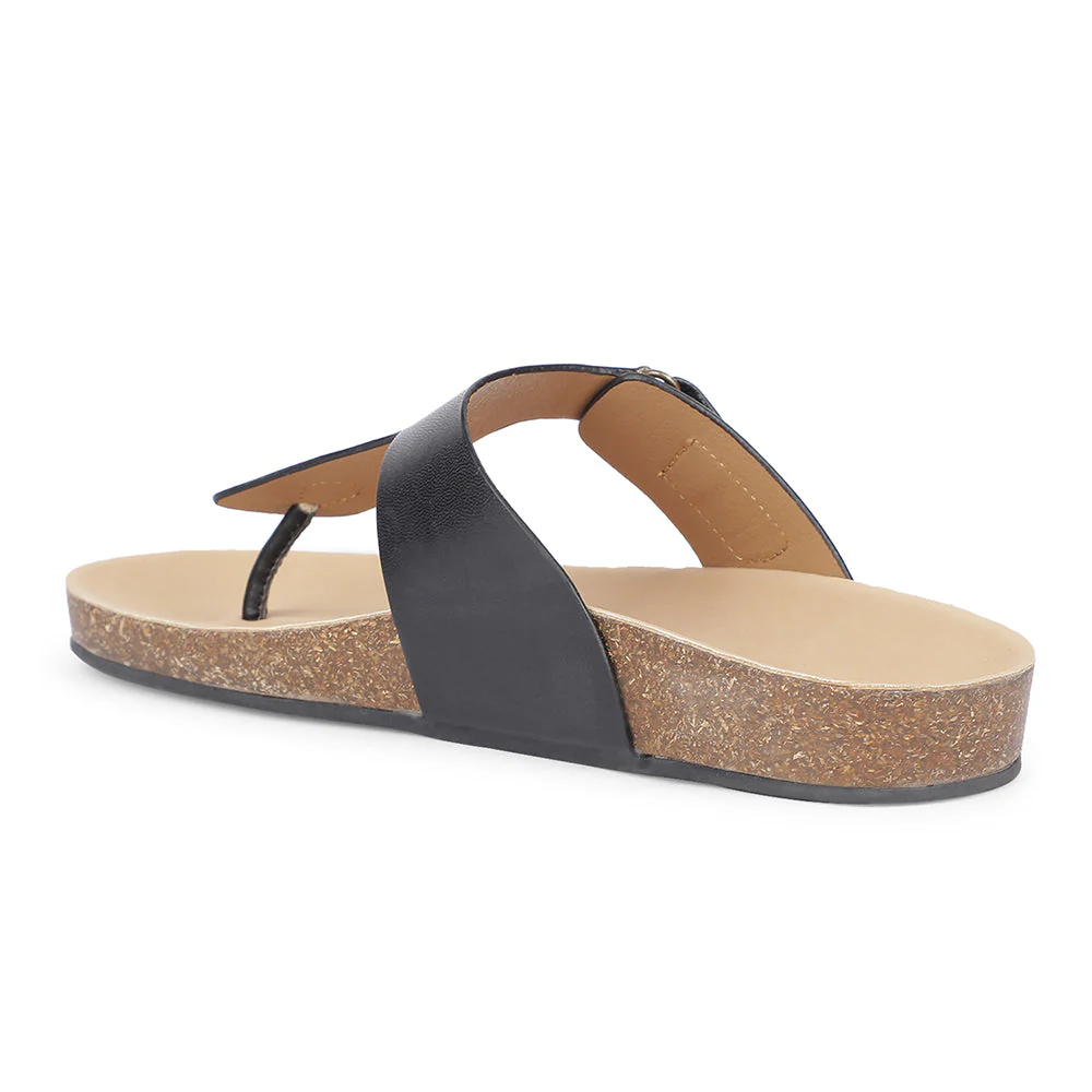 Healers Casual Black Buckle Slides For Women J332-12 By Liberty - Image 4