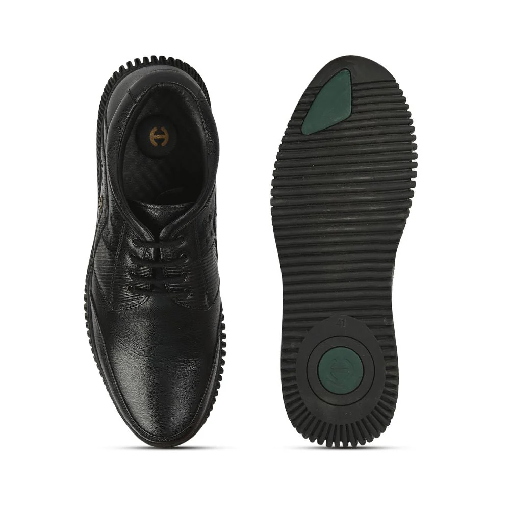 Healers Casual (Black) Lacing Shoes For Men UVL-101 By Liberty - Image 3