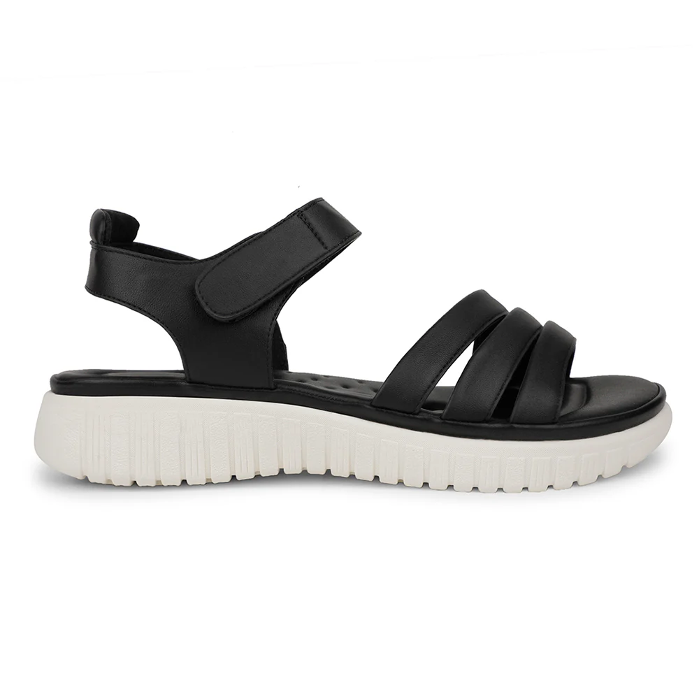 Healers Casual Black Sandal For Women ZQ-RN-L66 By Liberty - Image 2