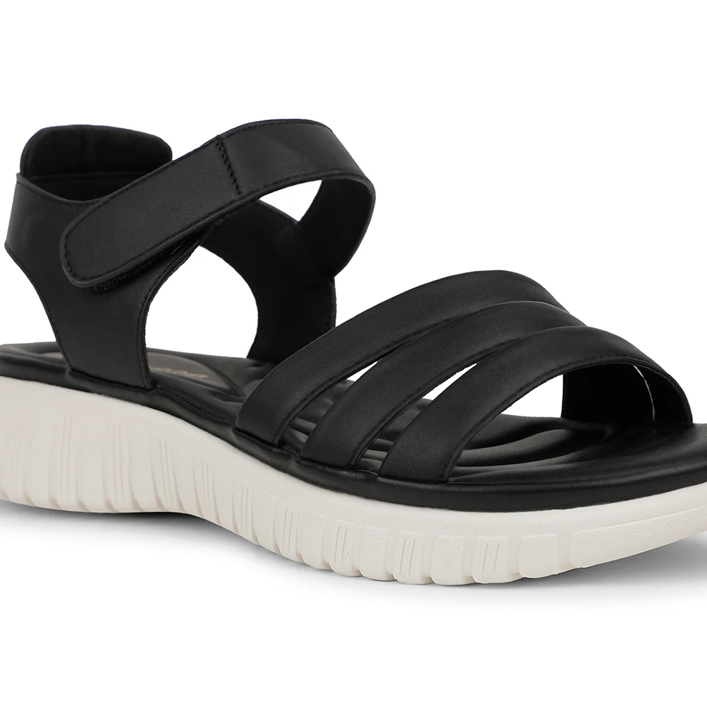 Healers Casual Black Sandal For Women ZQ-RN-L66 By Liberty - Image 5