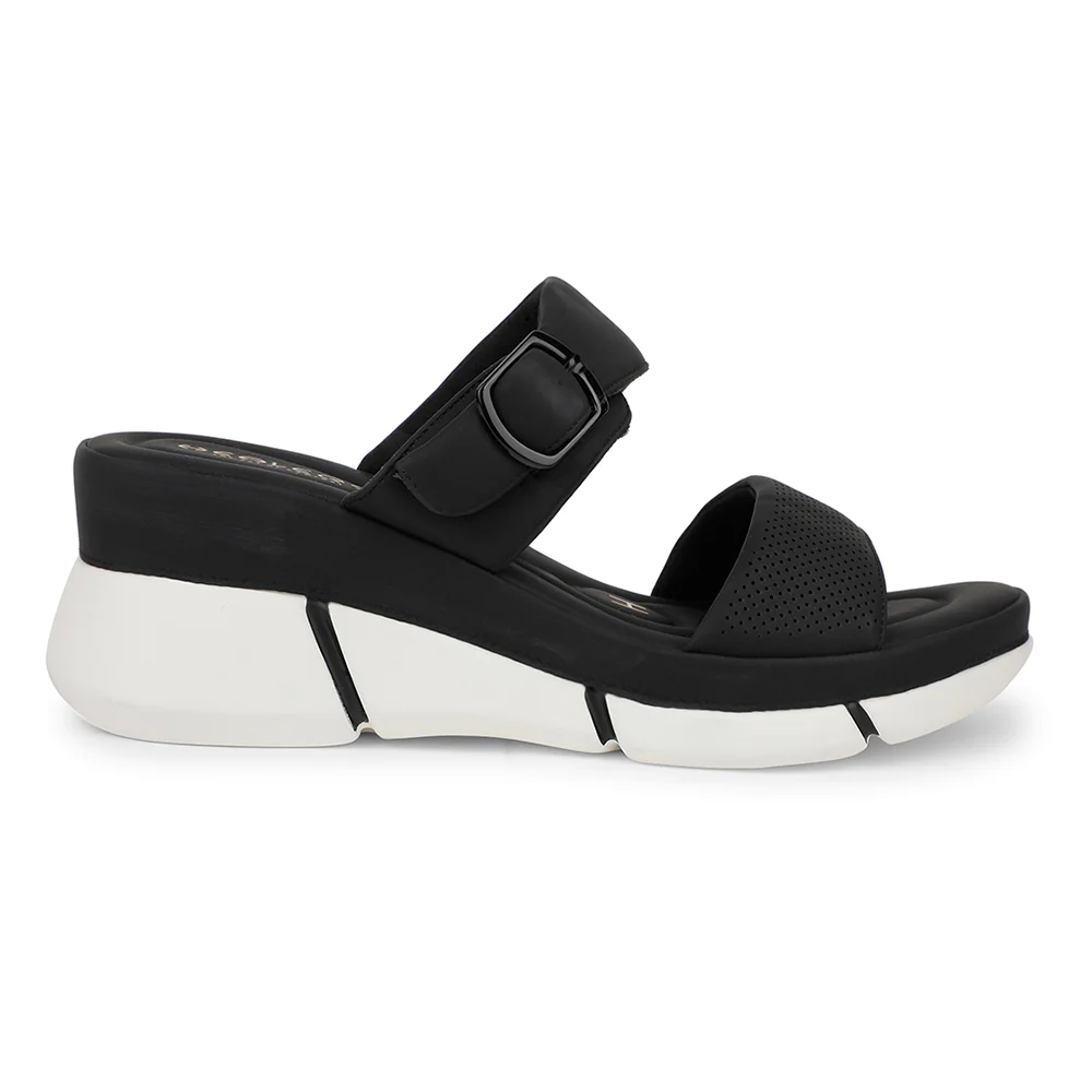 Healers Casual Black Slipper For Women ZQ-RN-L69 By Liberty - Image 2