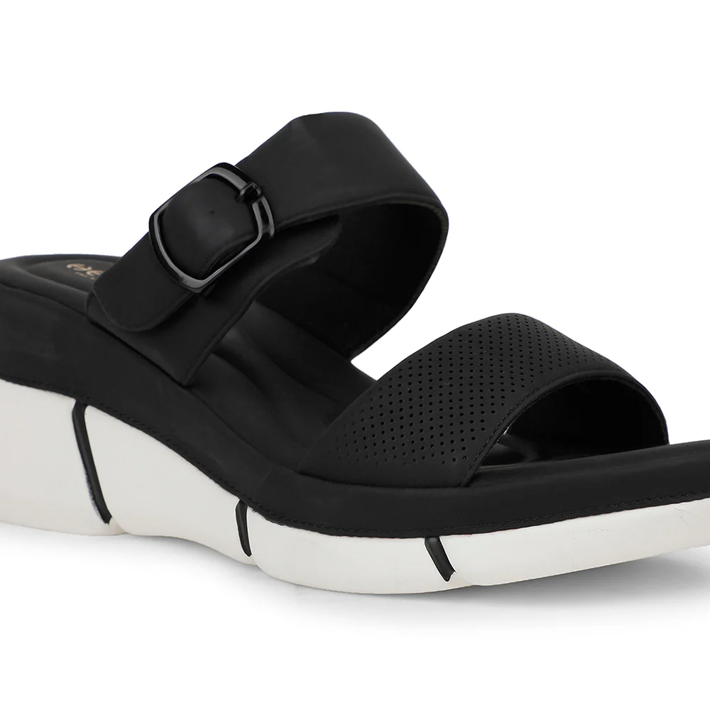Healers Casual Black Slipper For Women ZQ-RN-L69 By Liberty - Image 5