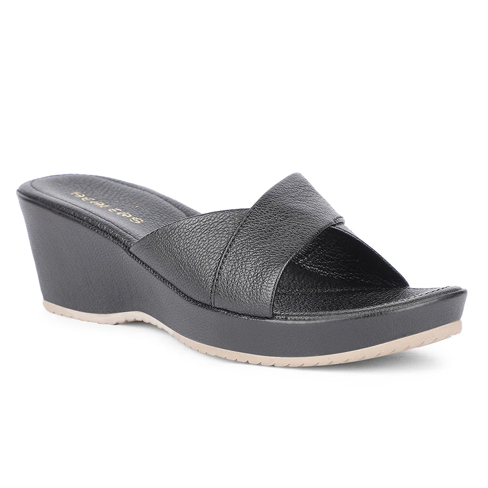 Healers Casual Black Wedges Heels For Women J332-40 By Liberty