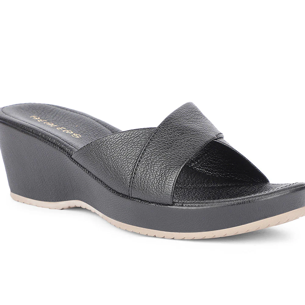 Healers Casual Black Wedges Heels For Women J332-40 By Liberty - Image 5