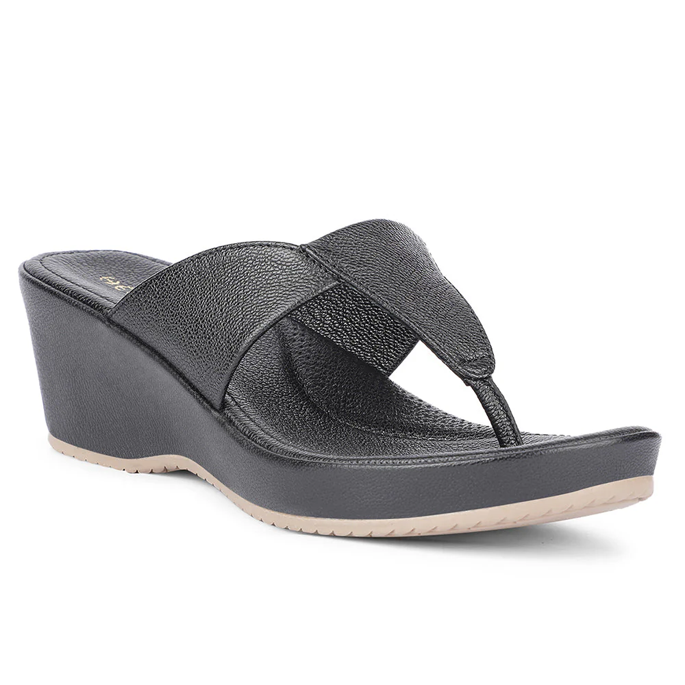 Healers Casual Black Wedges Heels For Women J332-41 By Liberty