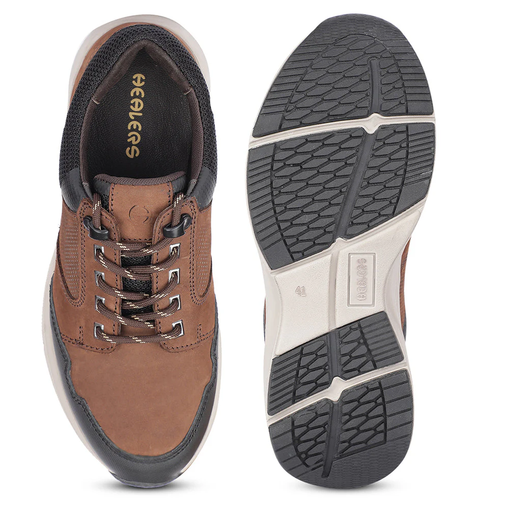Healers Casual Brown Lacing Shoes For Men A576-05 By Liberty - Image 6