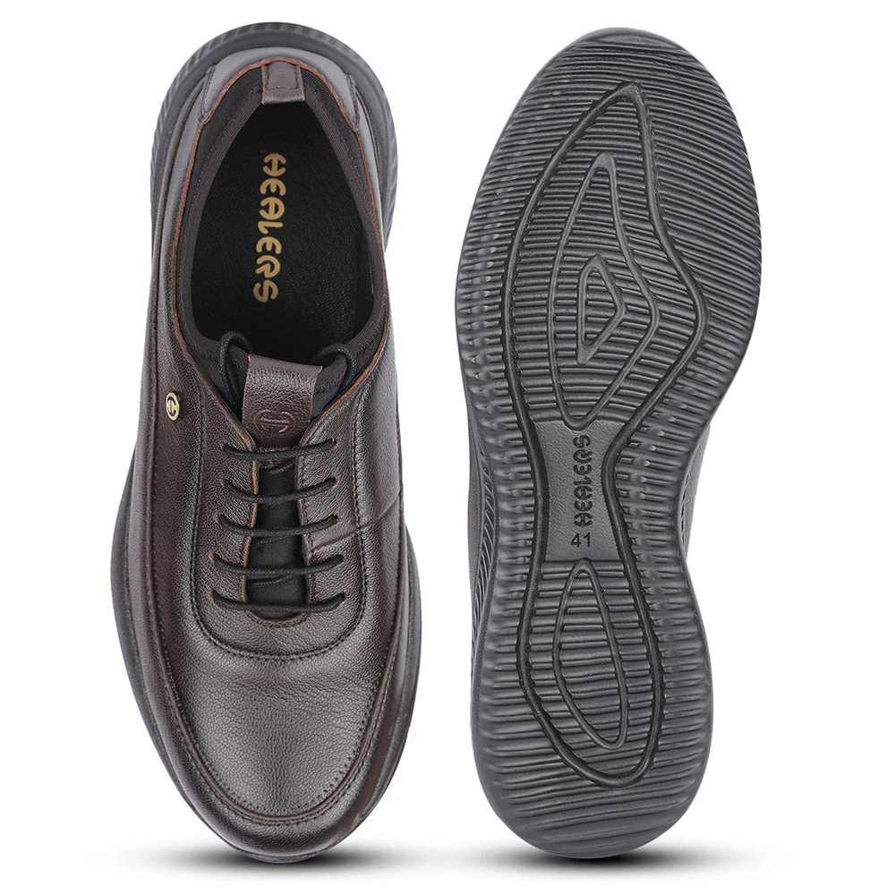 Healers Casual Brown Lacing Shoes For Men A576-07 By Liberty - Image 6
