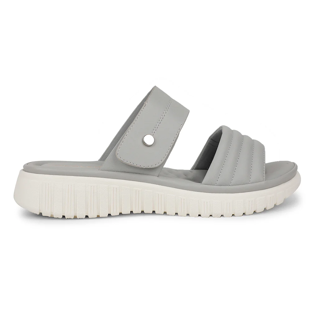 Healers Casual Light Grey Slipper For Women ZQ-RN-L67 By Liberty - Image 2