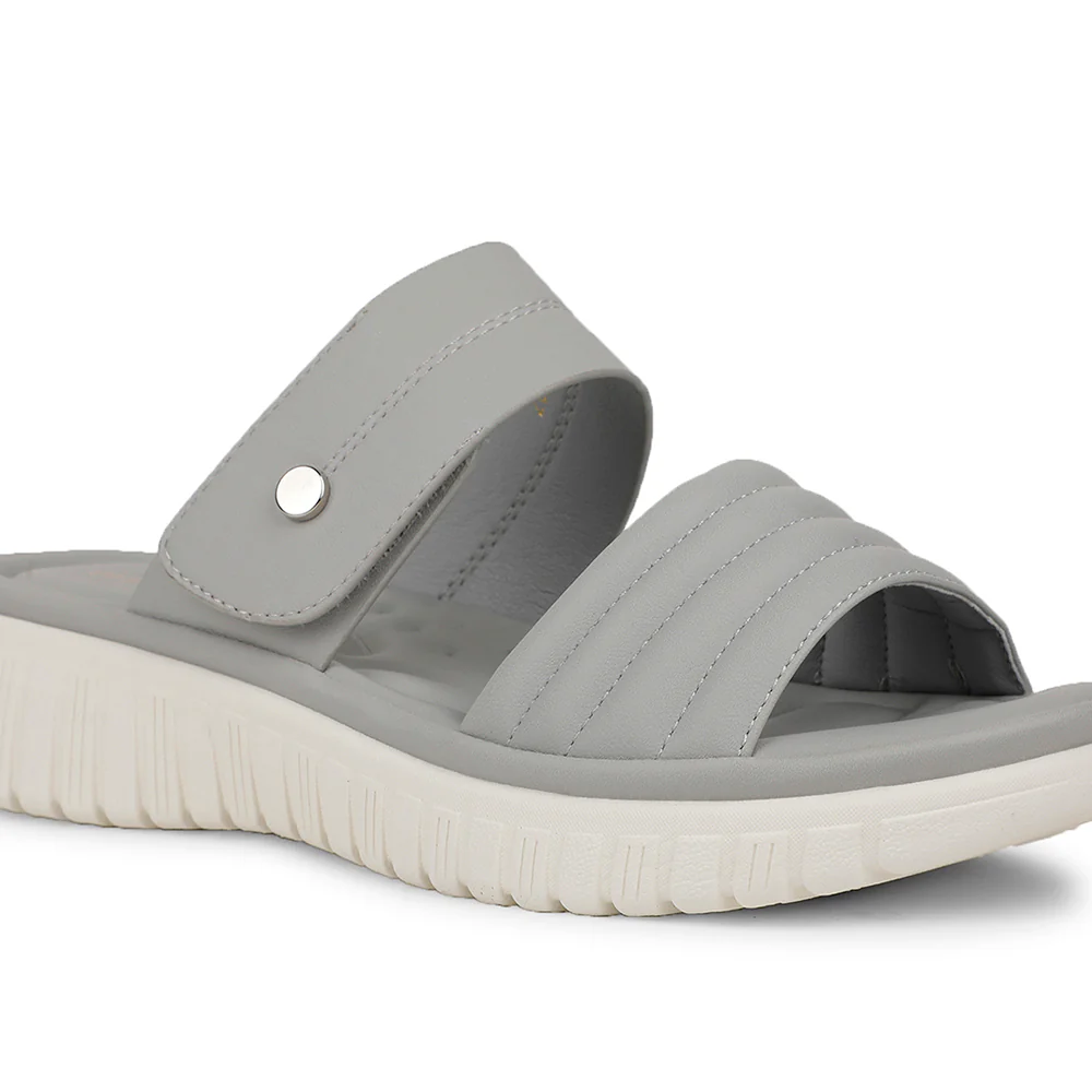 Healers Casual Light Grey Slipper For Women ZQ-RN-L67 By Liberty - Image 5