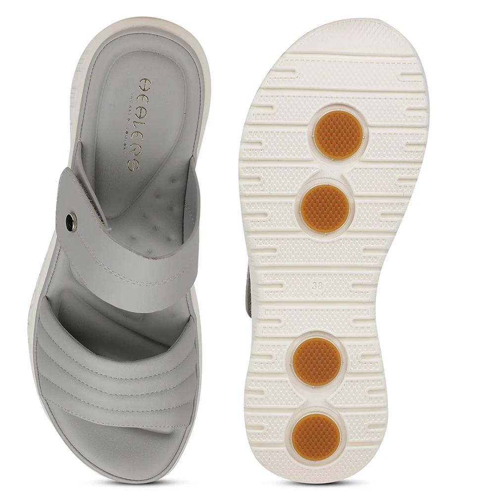 Healers Casual Light Grey Slipper For Women ZQ-RN-L67 By Liberty - Image 6